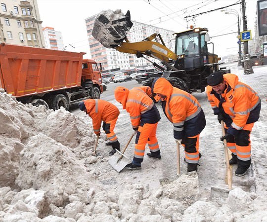Уборка снега в Гудермесе и  Чеченской республике